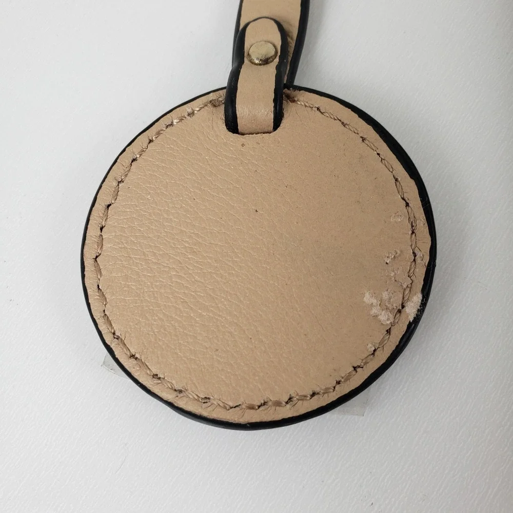 Tommy‎ Bahama Tan Leather Laser Cut Chevron Crossbody Bag Gold Hardware Charm